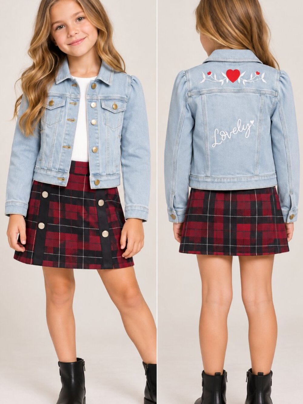 NWT Janie and Jack embroidered back detail light denim jacket size 7 (C21)